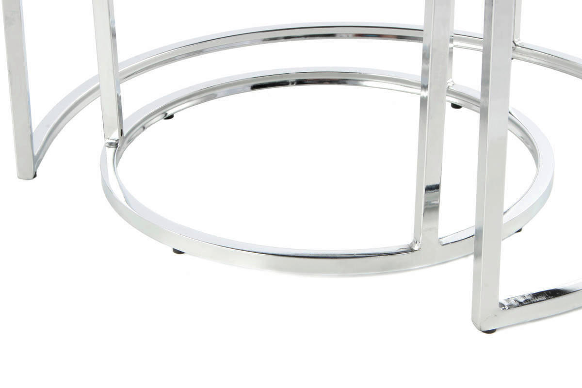 360 Living Hocker Myla 100 2er-Set grau silber Samt Metall H/D: ca. 41x60 cm Myla 100 2er-Set - silber/grau (60,00/41,00cm) - 360 Living