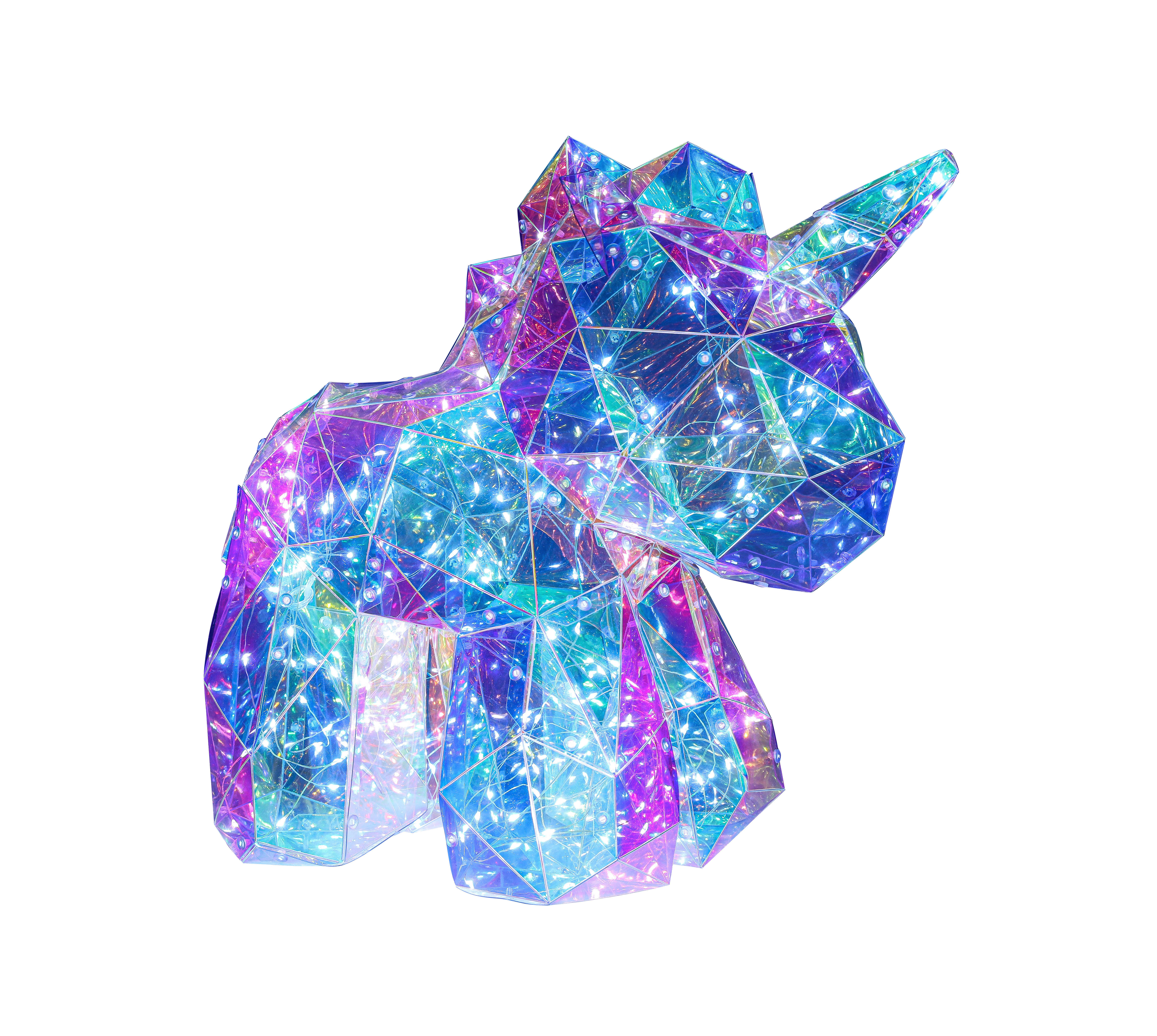 LED-Dekoleuchte transparent Kunststoff B/H/L: ca. 23x36x38 cm Einhorn - transparent (38,00/23,00/36,00cm)