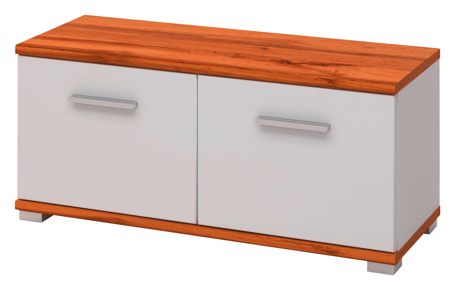 Sitzbank Hola Eiche Wotan Nachbildung weiß Hochglanz B/H/T: ca. 90x40x34 cm Hola - Eiche/weiß (90,00/40,00/34,00cm)