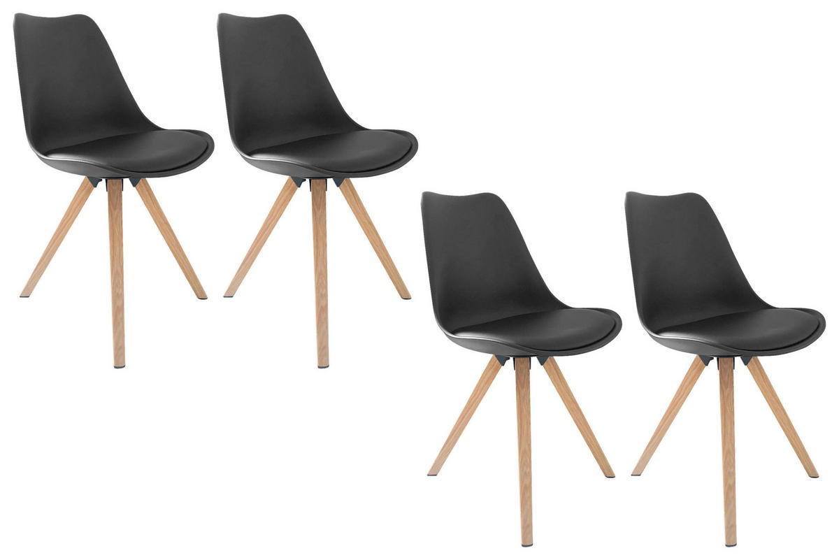 Tischgruppe KIRA anthrazit Eiche schwarz B/H/T: ca. 140x75x80 cm KIRA - Eiche/schwarz (140,00/75,00/80,00cm) - byLIVING