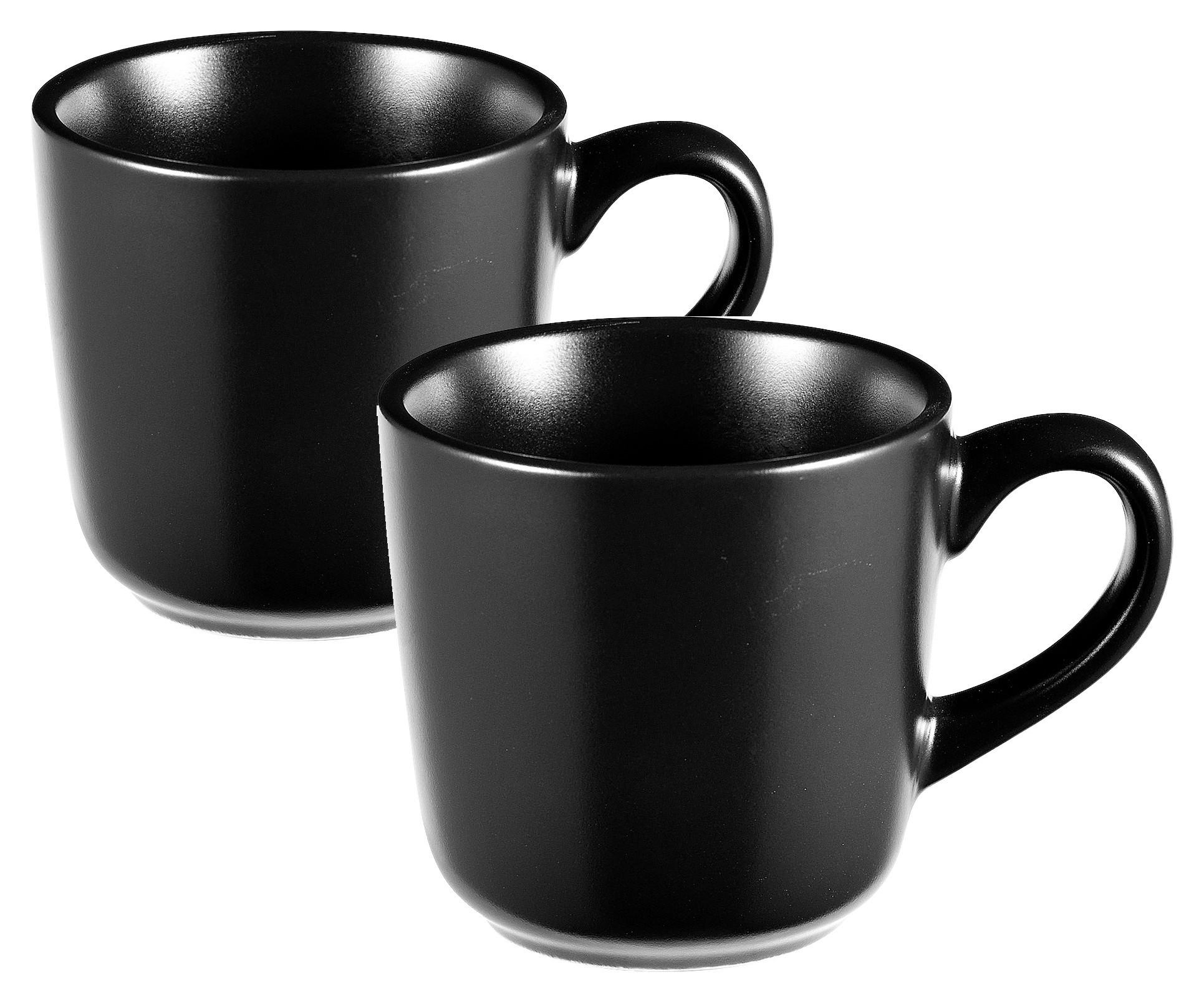 BERGNER Becherset CHARCOAL schwarz Steingut 2 tlg. CHARCOAL - schwarz (19,70/10,00/9,60cm) - BERGNER