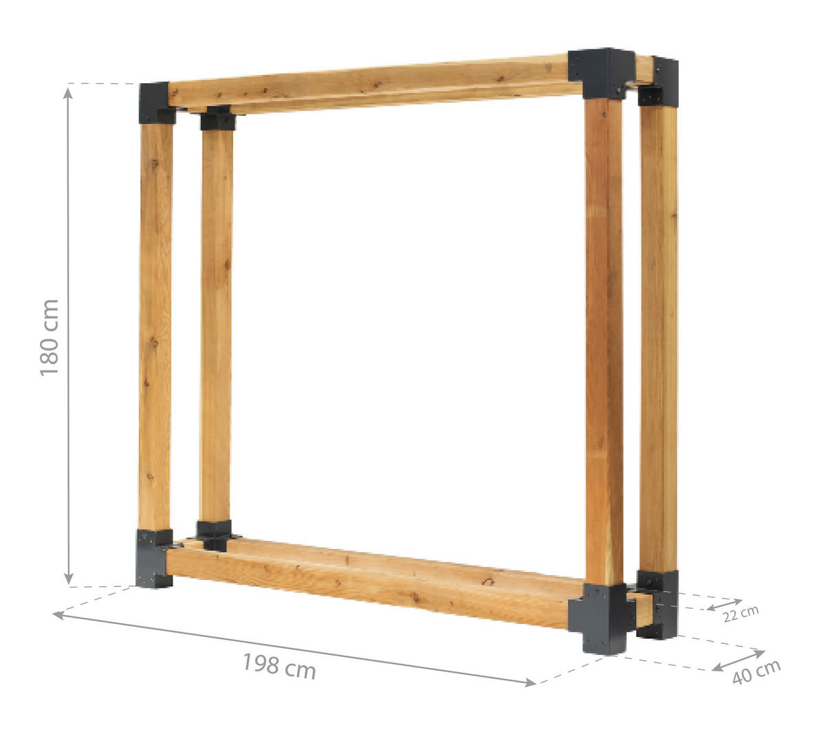 Westmann Kaminholzregal Michel natur B/H/L: ca. 40x180x198 cm Michel - natur (198,00/40,00/180,00cm) - Westmann