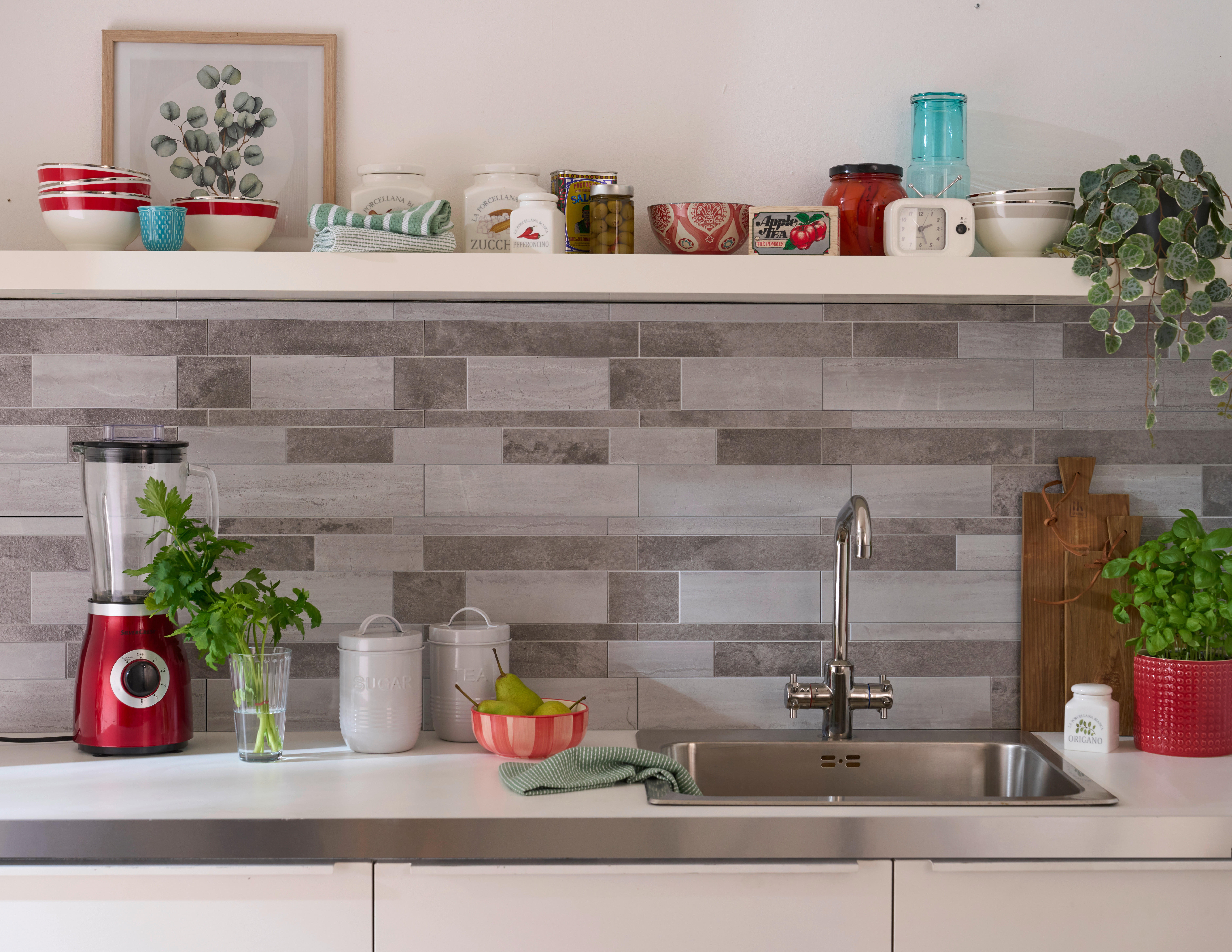 Wandfliesen grau B/L: ca. 30,5x30,5 cm Wandfliese_d-c-fix_selbstklebend - grau (30,50/30,50cm)