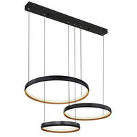 GLOBO Pendelleuchte  67193-55H Halli gold Opal schwarz Acryl Metall B/H/L: ca. 50,3x150x76,7 cm null 3 Brennstellen Halli - gold/schwarz (76,70/50,30/150,00cm) - GLOBO