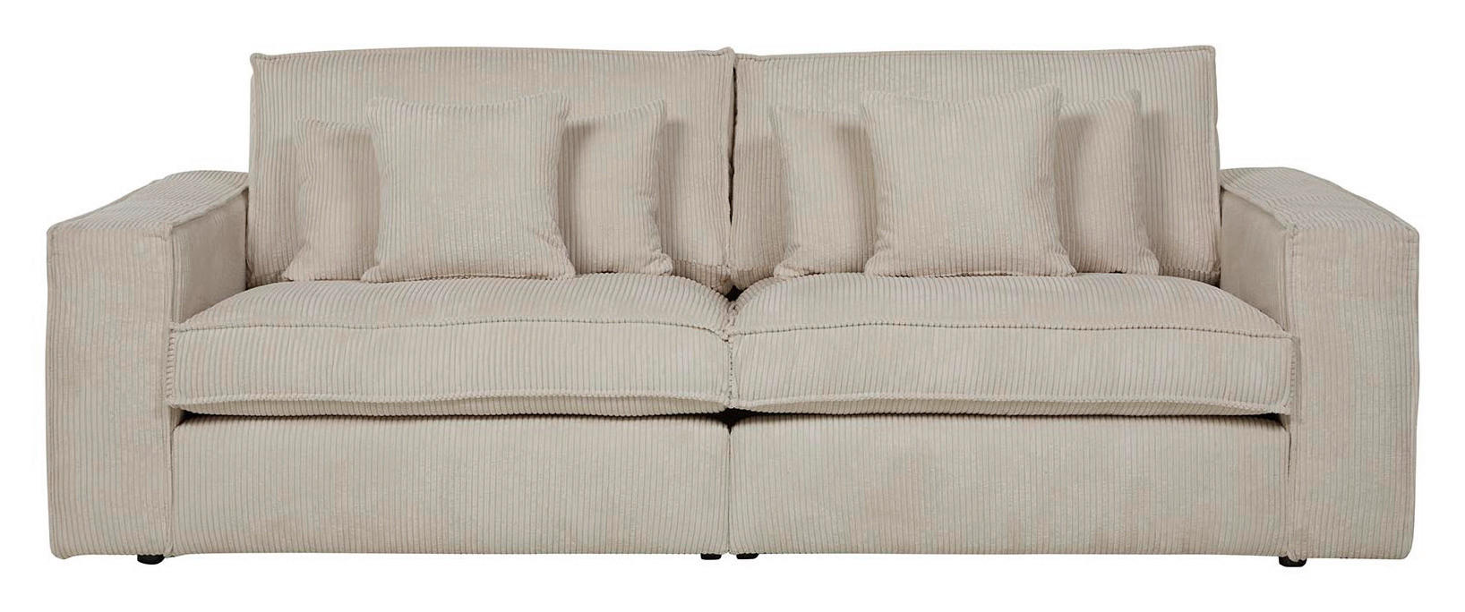 Sofa Marlon beige Microfaser B/H/T: ca. 248x90x110 cm Marlon - beige/schwarz (248,00/90,00/110,00cm)