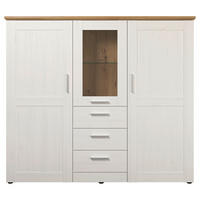 Highboard Shade weiß Pinie Nachbildung Eiche Artisan Nachbildung B/H/T: ca. 159x140x41 cm Shade - Eiche/weiß (159,00/140,00/41,00cm)