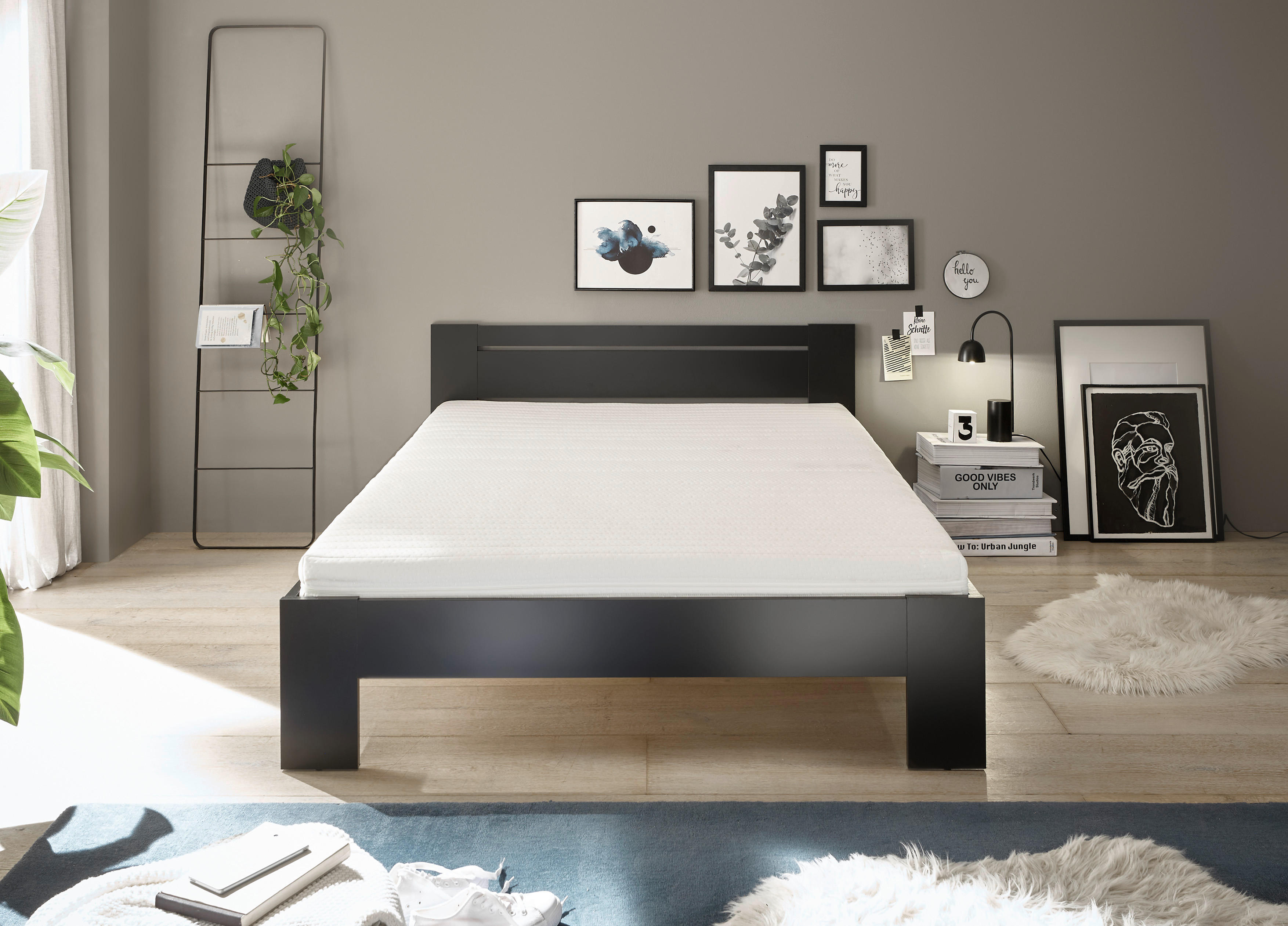 Futonbett Cannes schwarz Liegefläche B/L: ca. 90x200 cm Cannes - schwarz (95,00/71,00/204,00cm)