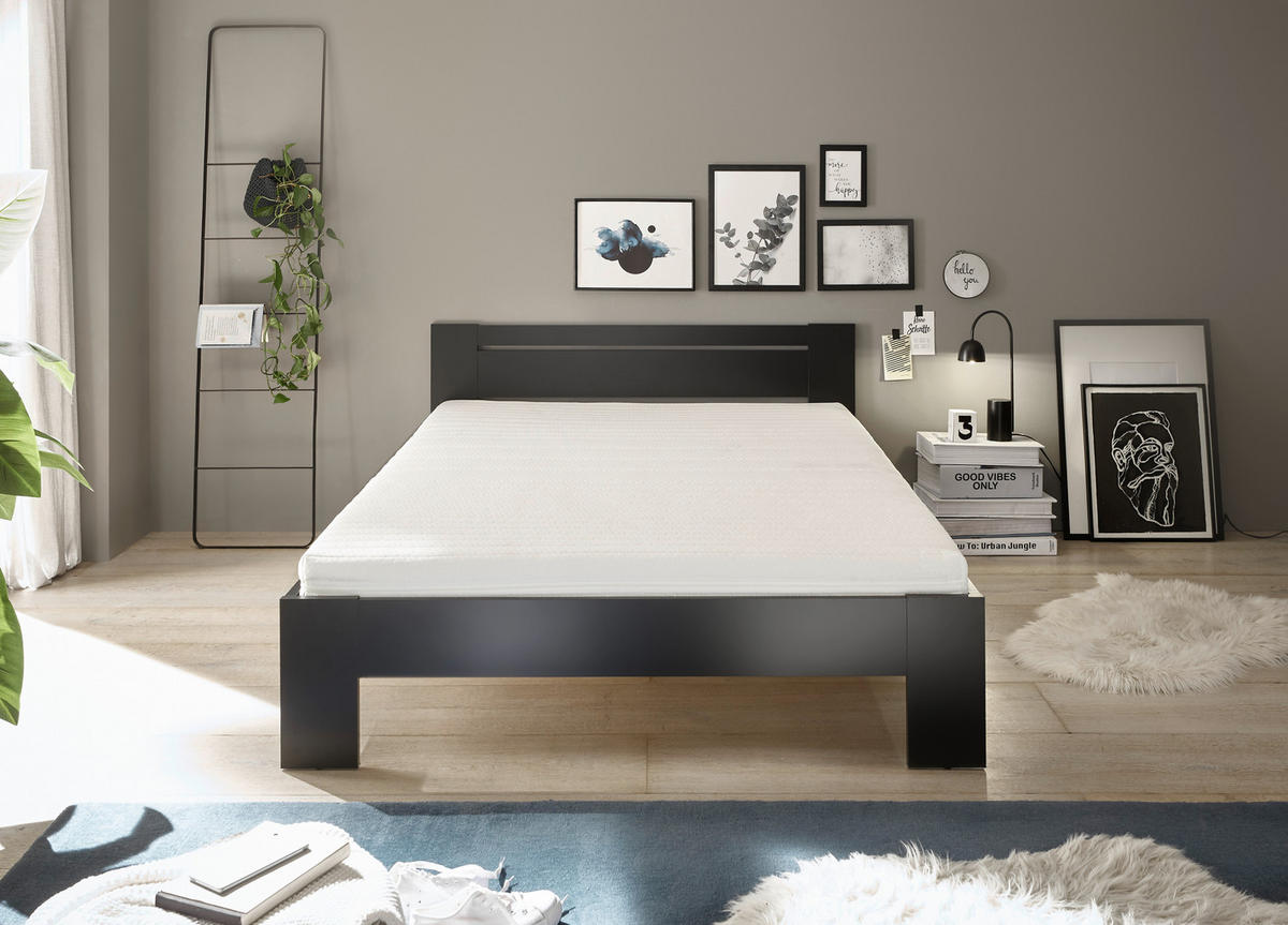 Futonbett Cannes schwarz Liegefläche B/L: ca. 120x200 cm Cannes - schwarz (125,00/71,00/204,00cm)