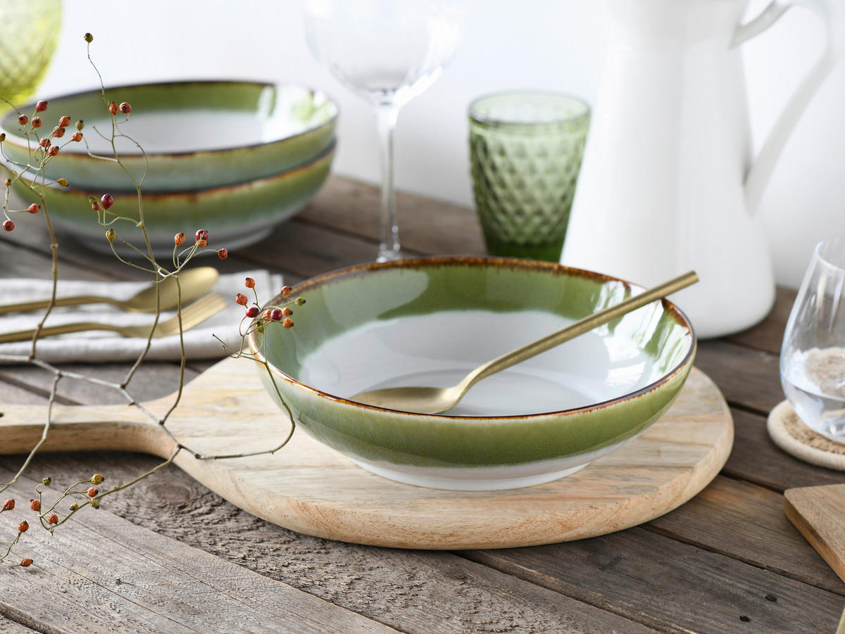 CreaTable Schüssel-Set Cascade grün Steinzeug Cascade - grün - CreaTable
