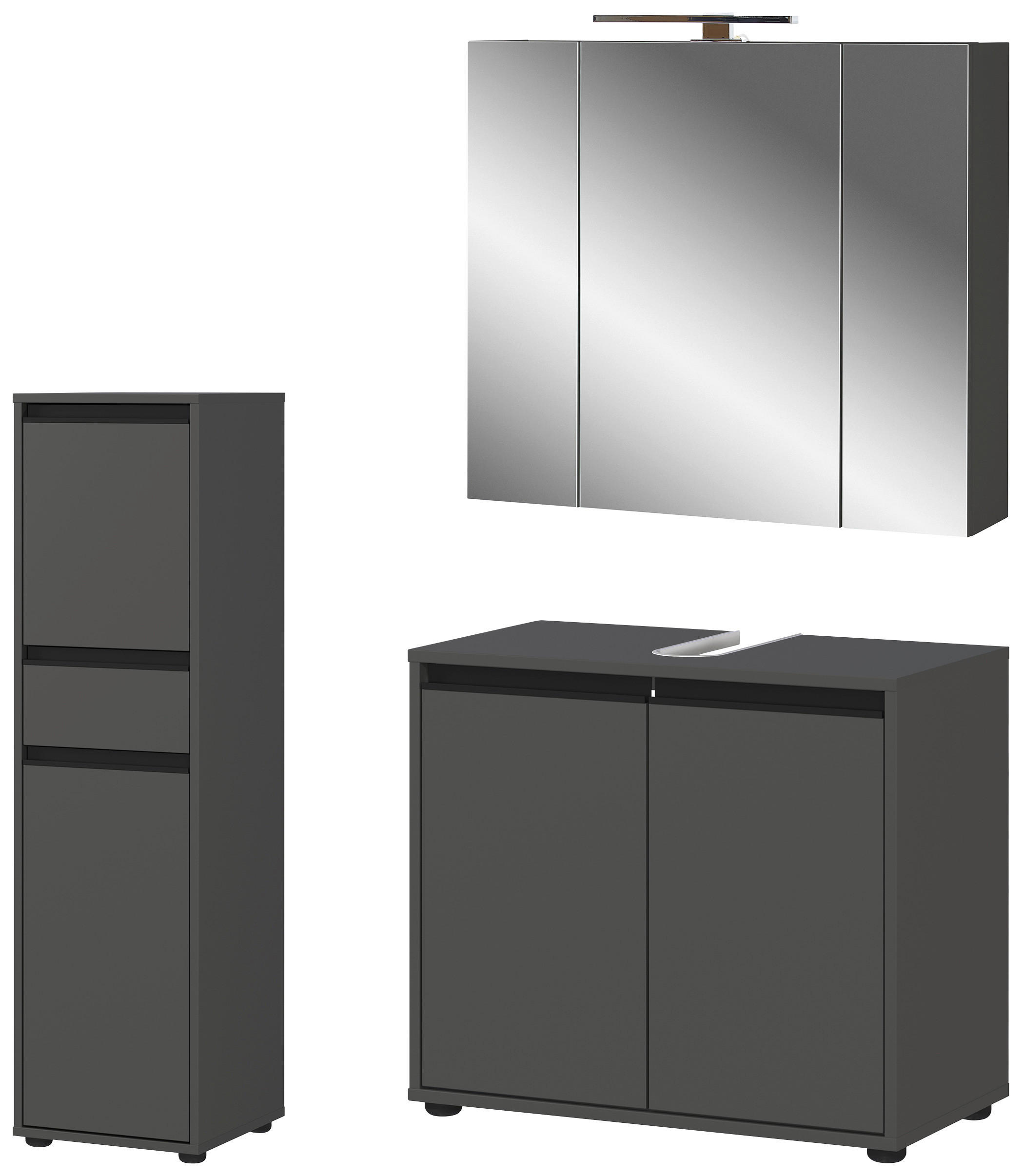 Badezimmer-Set 9942-547 Graphit B/H/T: ca. 124x200x34 cm 9942-547 - Graphit (124,00/200,00/34,00cm) - Germania