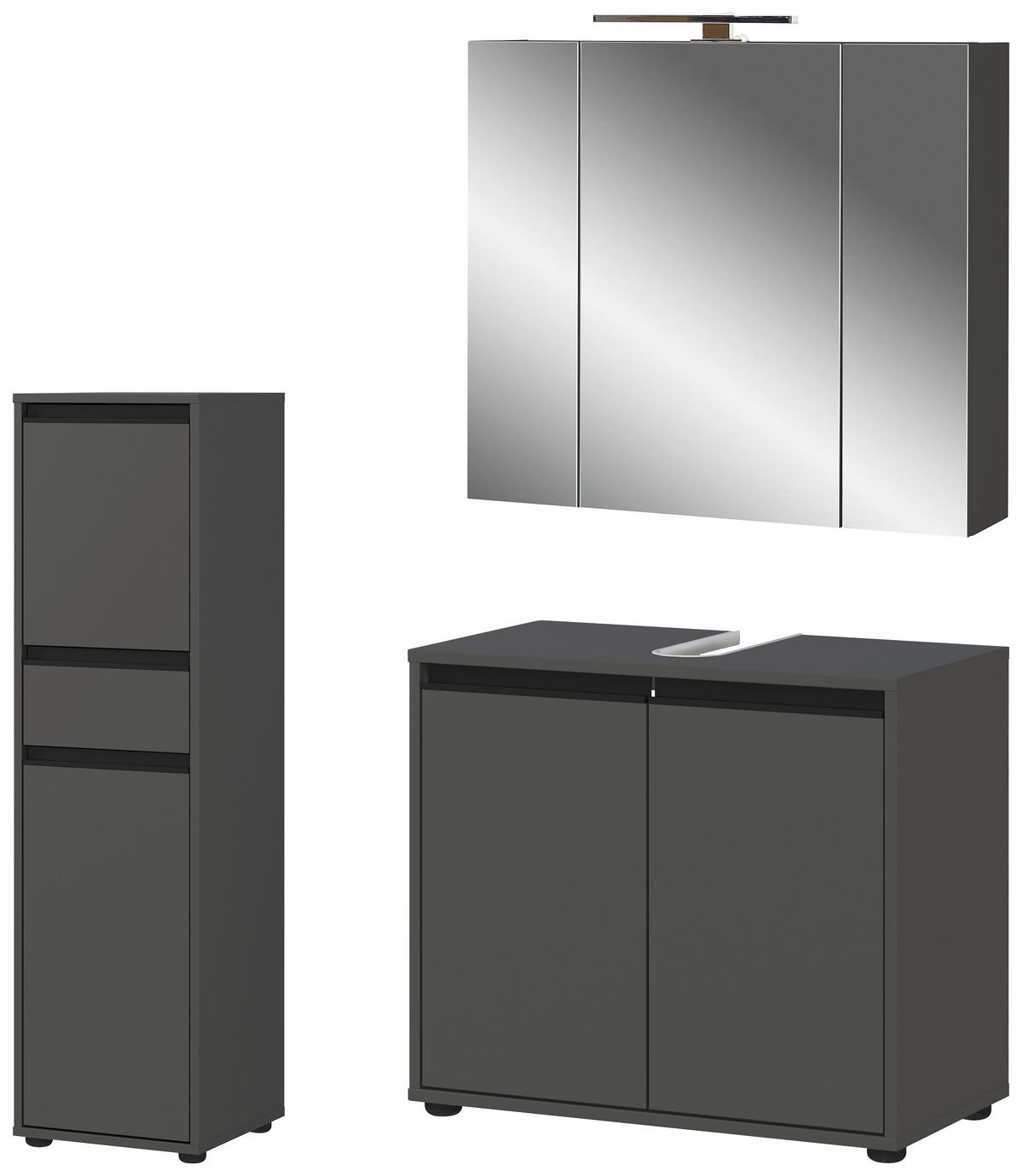 Badezimmer-Set 9942-547 Graphit B/H/T: ca. 124x200x34 cm 9942-547 - Graphit (124,00/200,00/34,00cm) - Germania