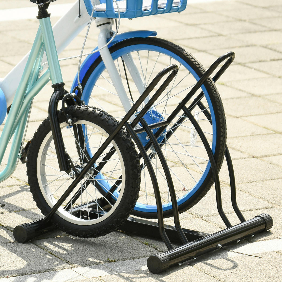 HOMCOM Fahrradständer schwarz schwarz B/H/L: ca. 54x57x60 cm Fahrradständer AA0-059 - schwarz (60,00/54,00/57,00cm) - HOMCOM