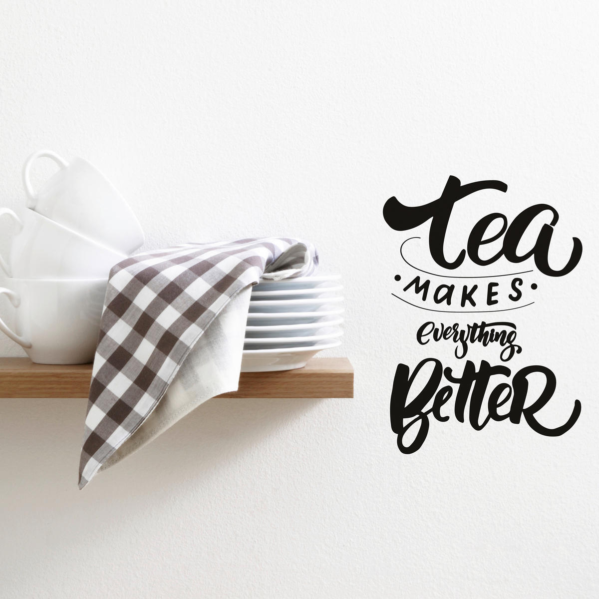 Dekosticker Sprüche schwarz B/L: ca. 50x70 cm 2 tlg. Dekosticker Better Tea - schwarz (50,00/70,00cm)