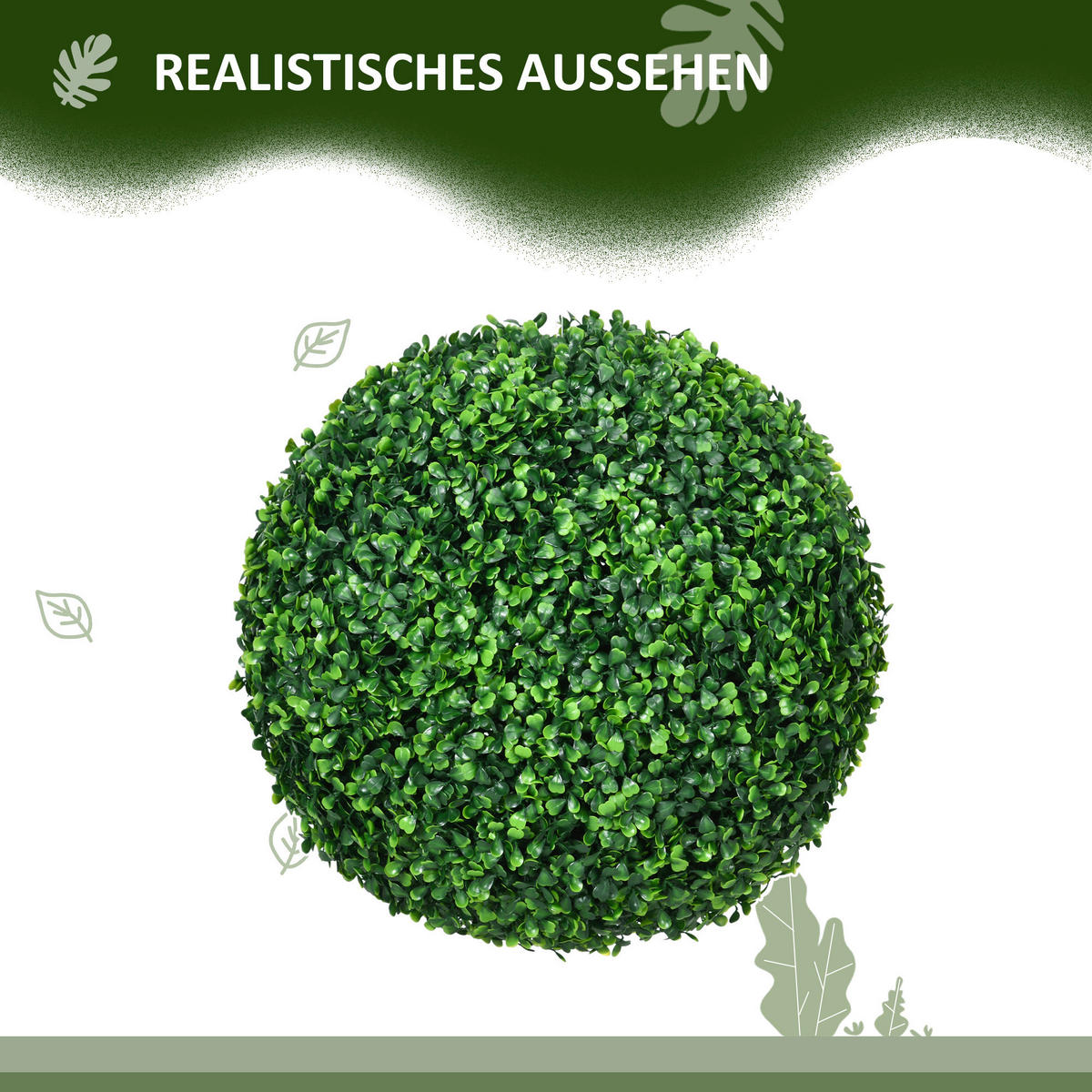 HOMCOM Kunstpflanze grün Polypropylen B/H/L: ca. 40x40x40 cm künstliche_Pflanze - grün (40,00/40,00/40,00cm) - HOMCOM