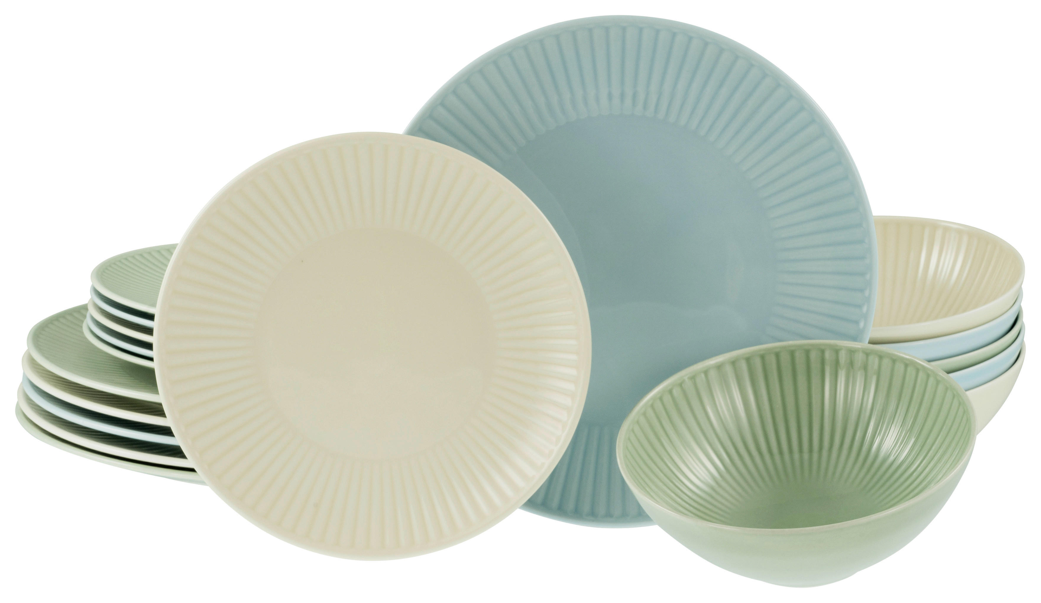 CreaTable Tafelservice Valencia bunt Porzellan 18 tlg. Valencia - bunt - CreaTable