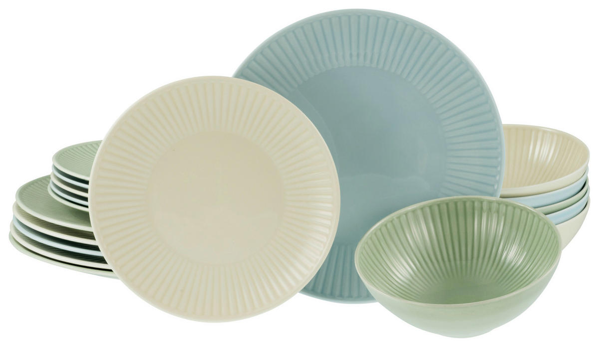 CreaTable Tafelservice Valencia bunt Porzellan 18 tlg. Valencia - bunt - CreaTable