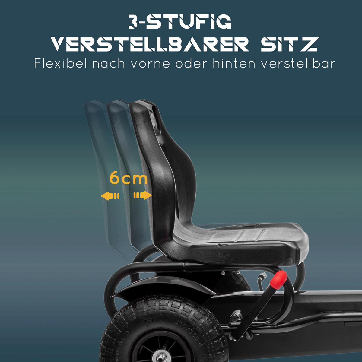 HOMCOM Kinder-Fahrzeug schwarz B/H/L: ca. 58x121x61 cm Gokart - schwarz (61,00/58,00/121,00cm) - HOMCOM