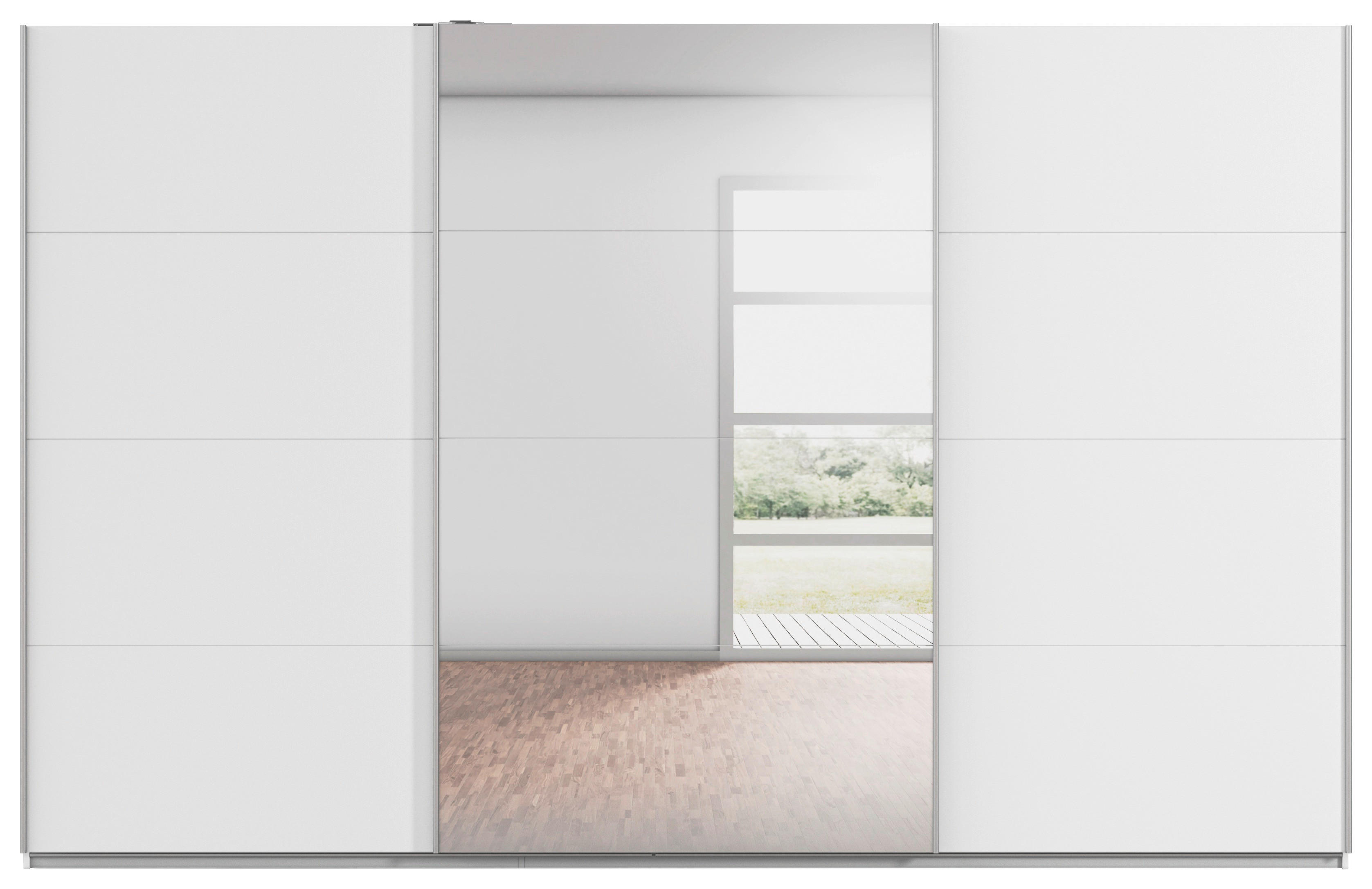 Kleiderschrank Kulmbach Alpinweiß B/H/T: ca. 360x229x62 cm Kulmbach - Alpinweiß/Alu (360,00/229,00/62,00cm)