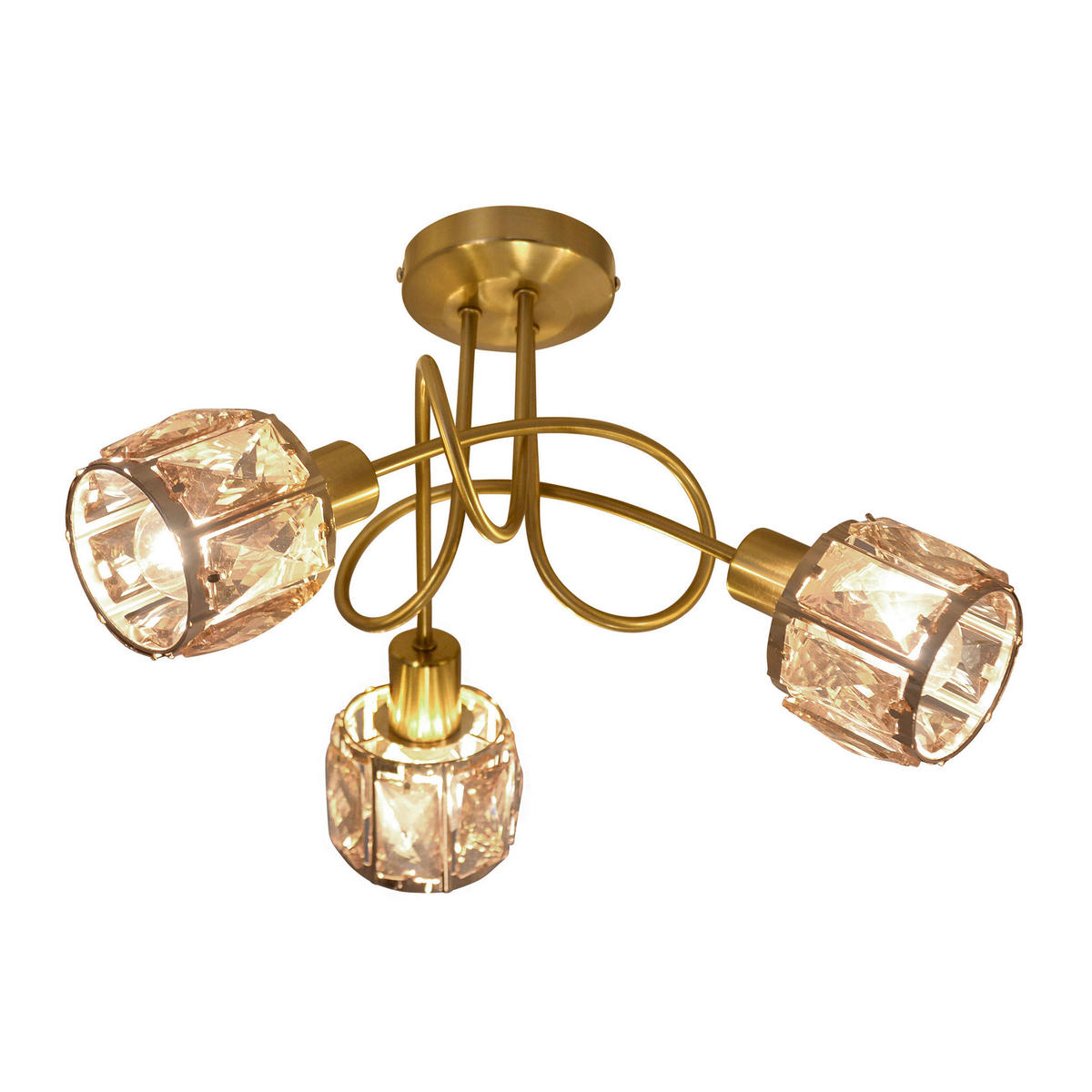 Näve Leuchten Spotleuchte 1280858 gold Metall Glas B/H/T: ca. 38x24x38 cm 3 Brennstellen Josefa - gold (38,00/24,00/38,00cm) - Näve Leuchten