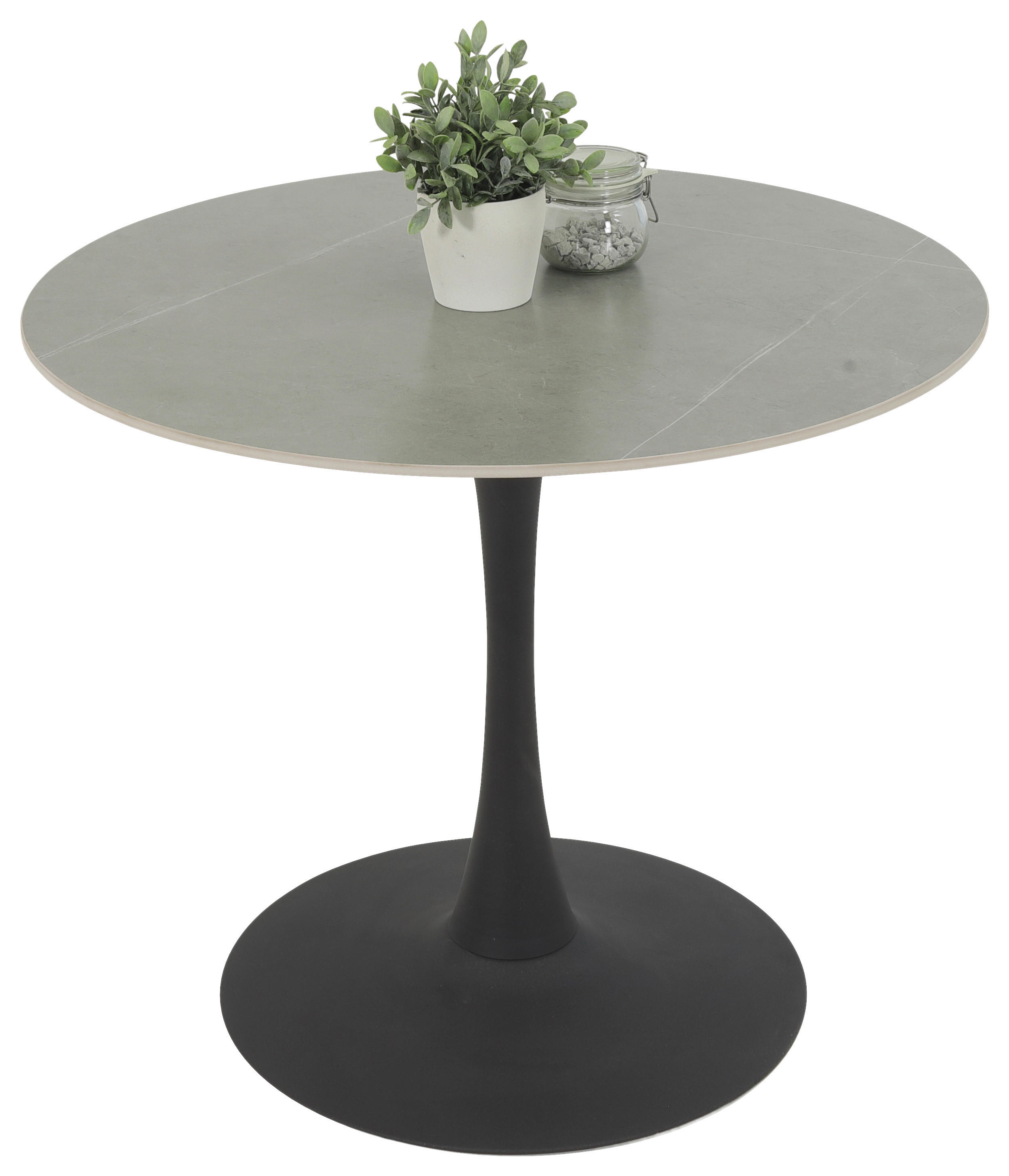 Esstisch Paola I Marmoroptik grau anthrazit H/D: ca. 75x90 cm Paola I - Marmoroptik/anthrazit (90,00/75,00cm) - Hela