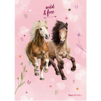 Pferde Freunde Kinderteppich rosa B/L: ca. 80x120 cm Kinderteppich_Pferdefreunde 80x120 - rosa (80,00/120,00cm) - Pferde Freunde