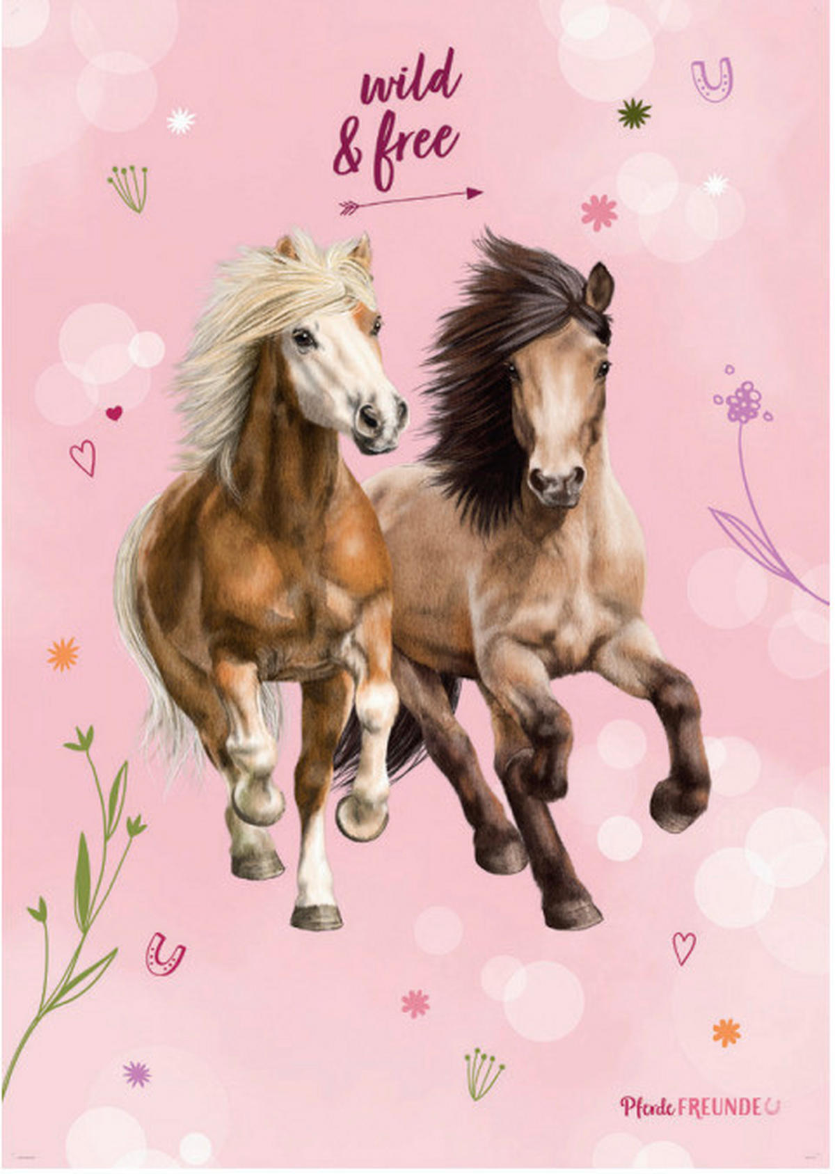 Pferde Freunde Kinderteppich rosa B/L: ca. 80x120 cm Kinderteppich_Pferdefreunde 80x120 - rosa (80,00/120,00cm) - Pferde Freunde
