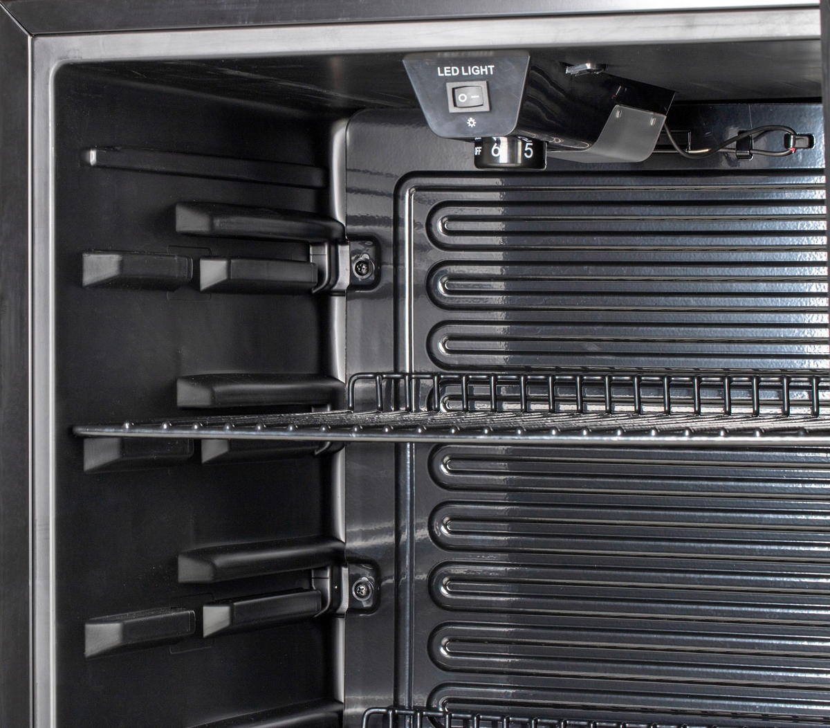 POCOline Glastürkühlschrank GTK85-93ES schwarz B/H/T: ca. 47x84x44 cm Glastürkühlschrank GTK85-93ES - schwarz (47,00/84,00/44,00cm) - POCOline