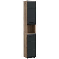 Hochschrank Ice Nox Oak Nachbildung schwarz matt B/H/T: ca. 30x185x30 cm Ice - schwarz (30,00/185,00/30,00cm) - xonox.home