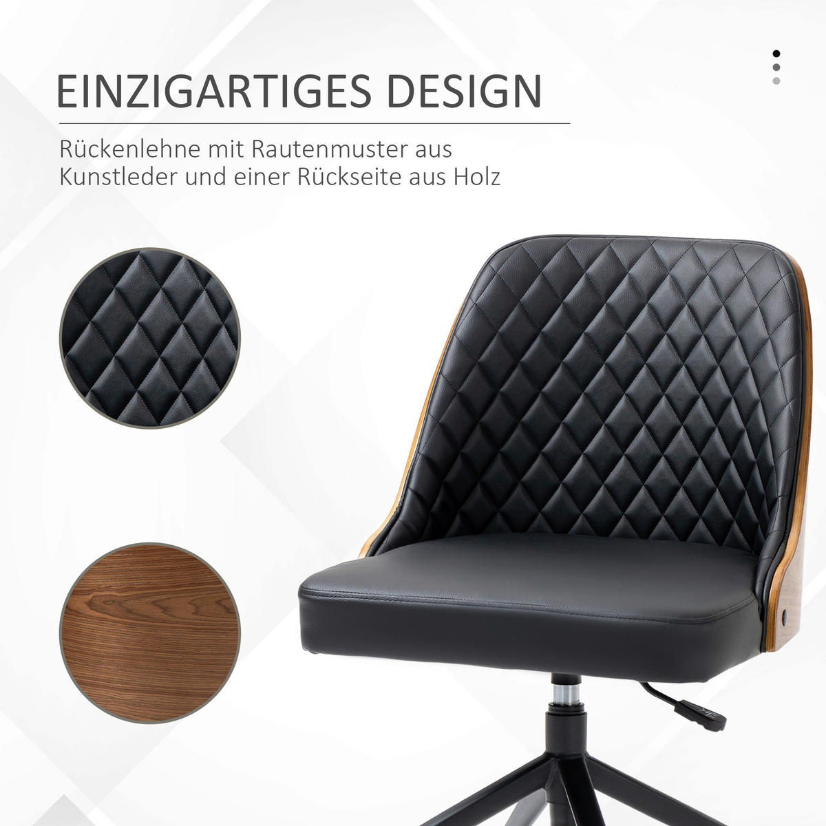 Drehstuhl 921-588 schwarz 921-588 - schwarz (48,50/81,00/54,50cm) - Vinsetto