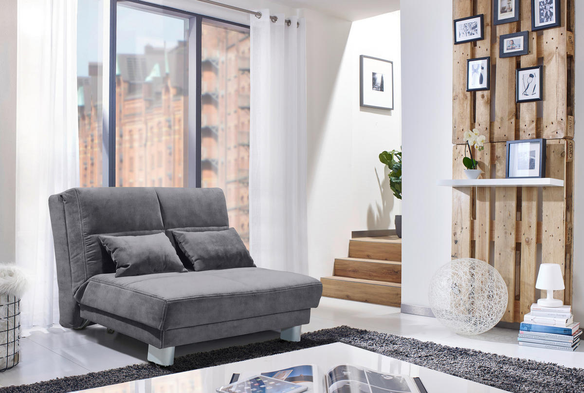 Schlafsofa Gina grau B/H/T: ca. 120x86x95 cm Gina - grau (120,00/86,00/95,00cm)