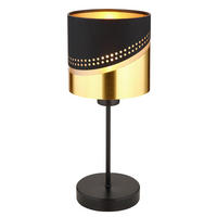 GLOBO Tischleuchte gold schwarz Metall Kunststoff H/D: ca. 38x16 cm E27 1 Brennstellen OR - gold/schwarz (16,00/38,00cm) - GLOBO