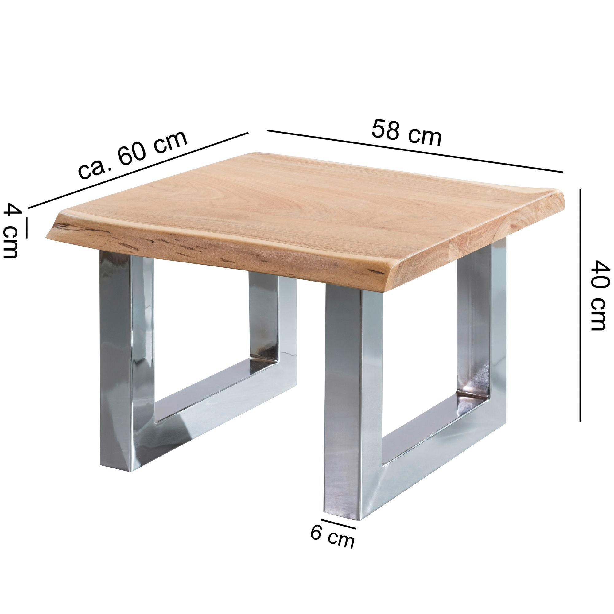 Couchtisch  B/H/T: ca. 58x40x60 cm Couchtisch - braun (58,00/40,00/60,00cm) - Wohnling