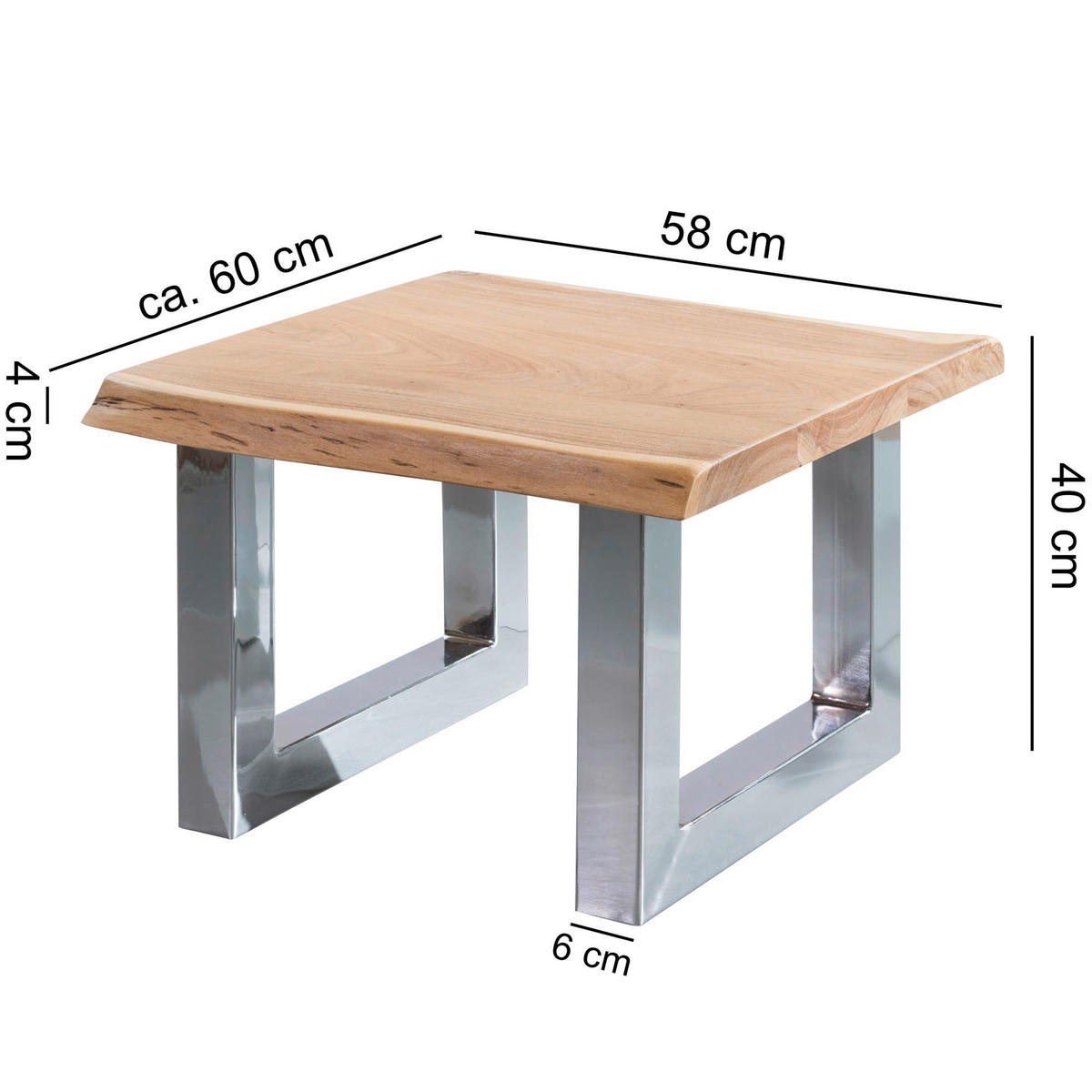 Couchtisch  B/H/T: ca. 58x40x60 cm Couchtisch - braun (58,00/40,00/60,00cm) - Wohnling