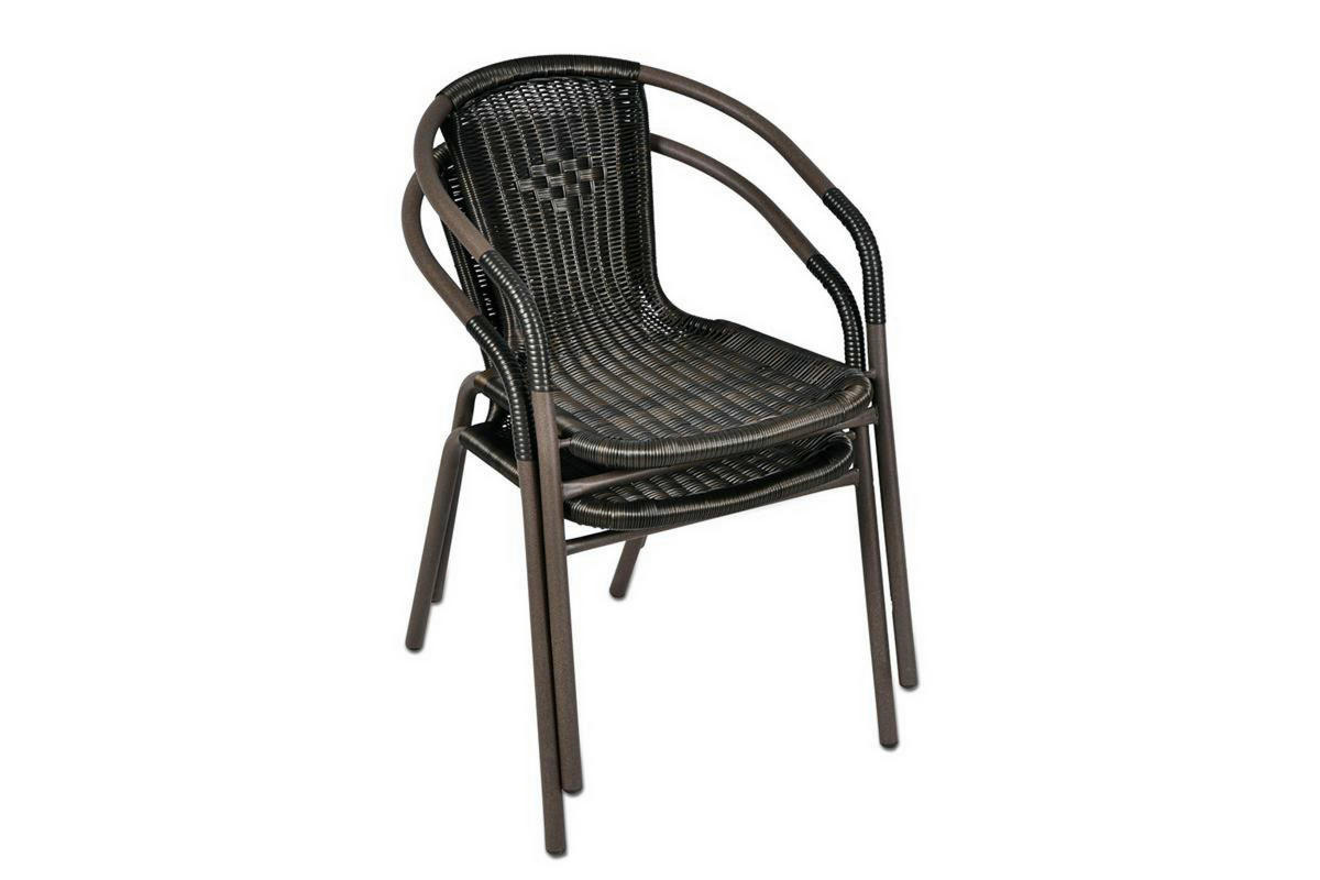 VCM Bistrostuhl dunkelbraun Polyrattan B/H/T: ca. 53x73x60 cm Bistrostuhl - dunkelbraun (53,00/73,00/60,00cm) - VCM