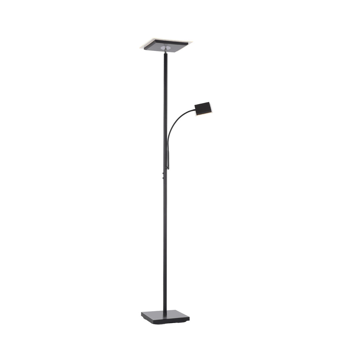 Just Light LED-Deckenfluter HANS 11710-18 schwarz Eisen Kunststoff B/H/T: ca. 25x190x25 cm 2 Brennstellen HANS - schwarz (25,00/190,00/25,00cm) - Just Light