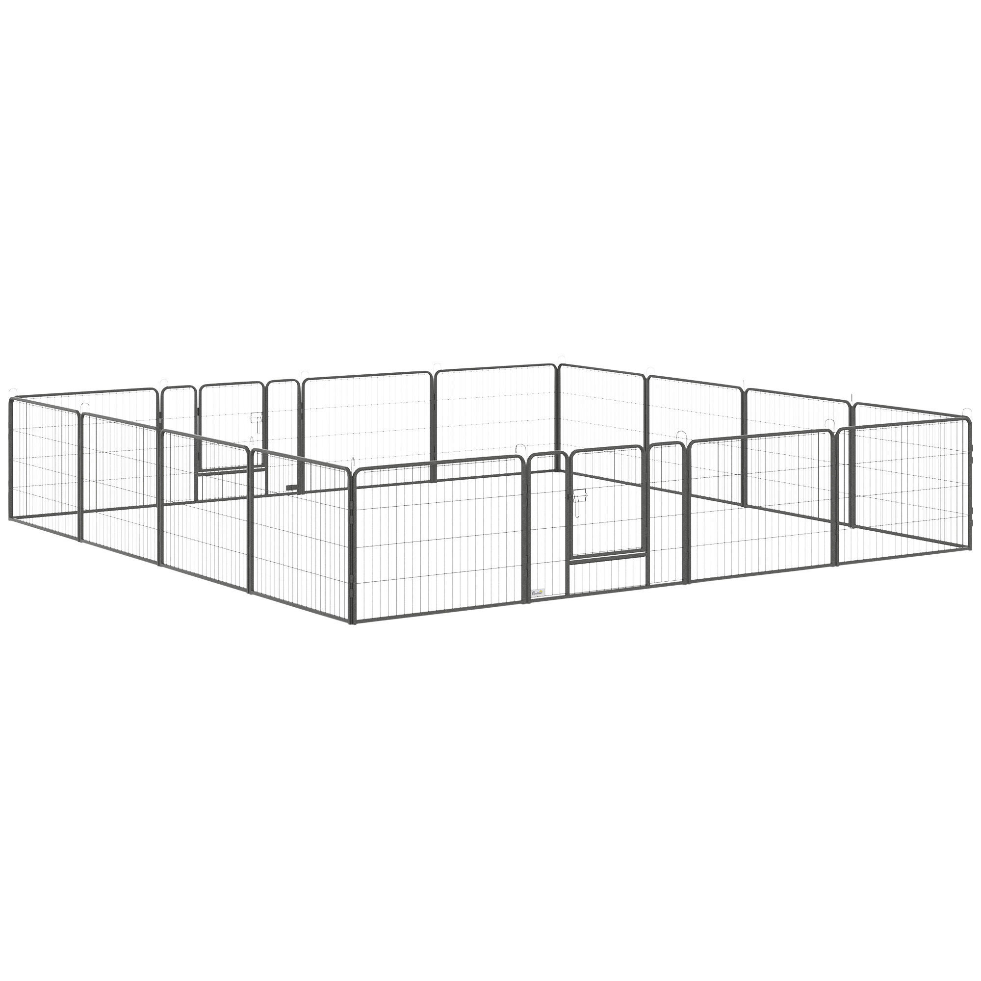 PawHut Gehege grau Edelstahl B/H/L: ca. 1,5x80x60 cm Freilaufgehege - grau (60,00/1,50/80,00cm) - PawHut