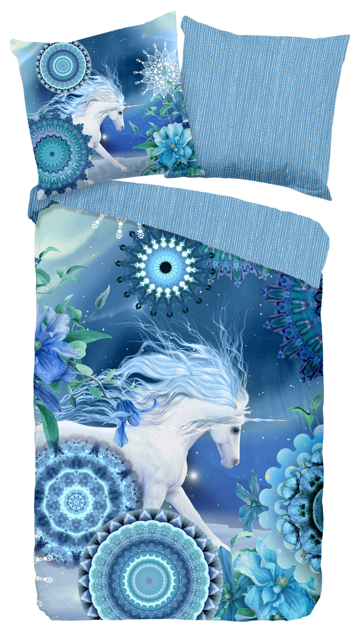 Bettwäsche Lumi blau Baumwolle B/L: ca. 155x220 cm Lumi - blau (155,00/220,00cm) - HIP