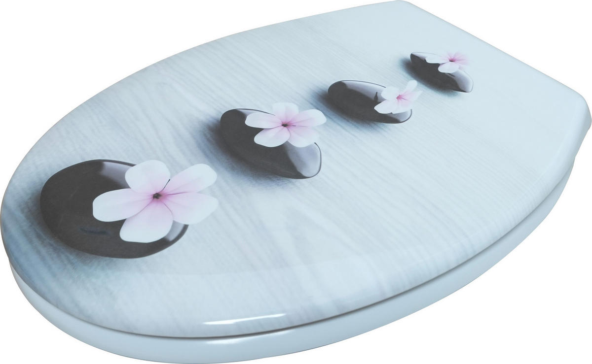 WC-Sitz weiß grau Duroplast WC-Sitz_Zen-Flower Duroplast - weiß/grau