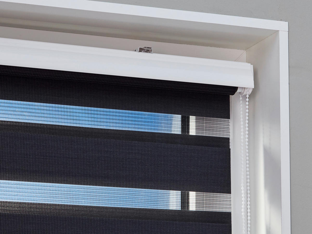 Doppelrollo mit Blende Easy-Fix anthrazit B/L: ca. 110x160 cm Easy-Fix - anthrazit (110,00/160,00cm) - POCOline