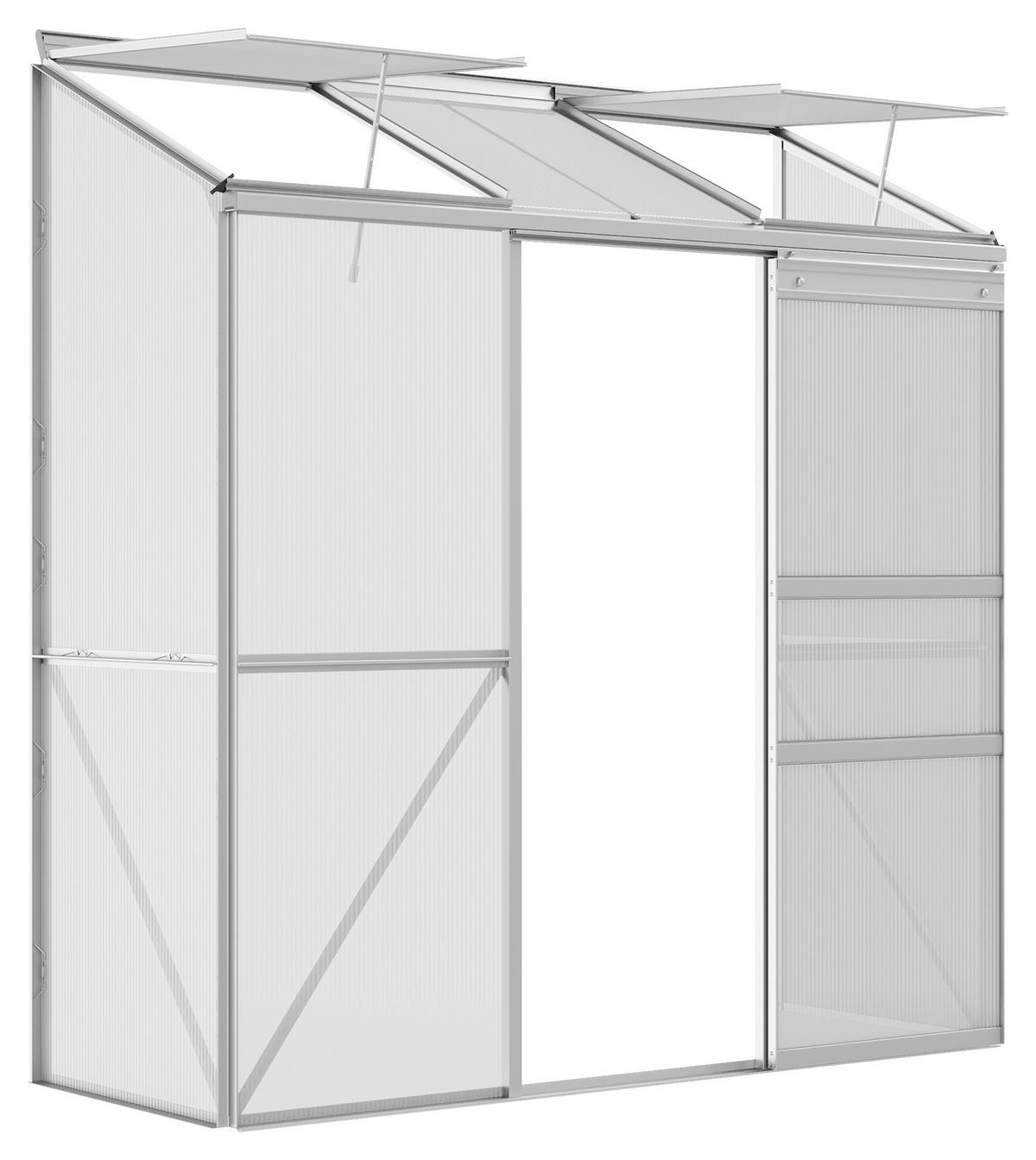 Outsunny Gewächshaus B/H/L: ca. 68x196x192 cm Gewächshaus - silber (192,00/68,00/196,00cm) - Outsunny