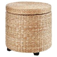 HOMCOM Hocker khaki B/H/L: ca. 43x43x43 cm Fußhocker - khaki (43,00/43,00/43,00cm) - HOMCOM