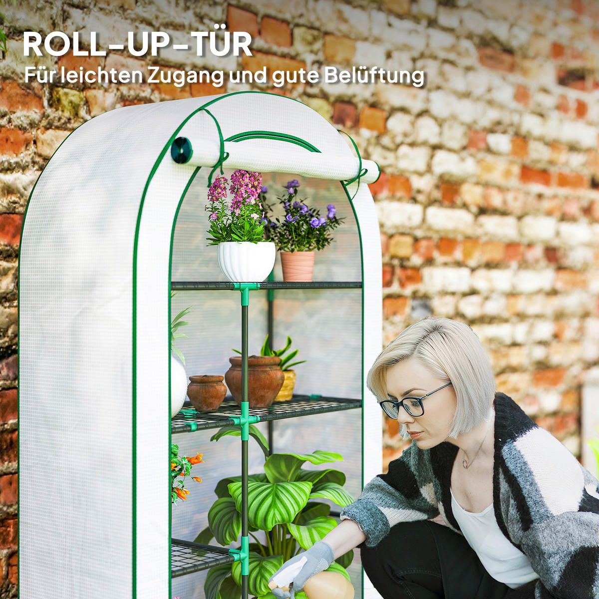 Outsunny Gewächshaus Gewächshaus - weiß (100,00/45,00/160,00cm) - Outsunny