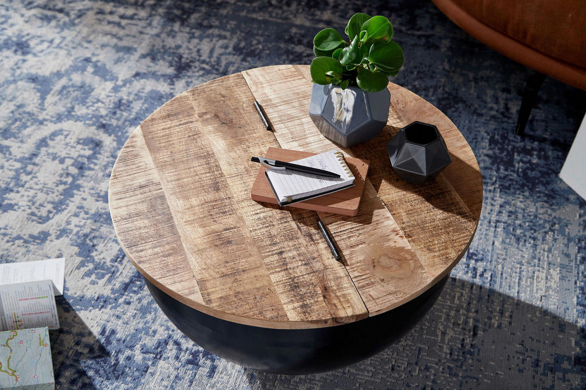 Couchtisch schwarz B/H/T: ca. 60x34x60 cm Couchtisch - schwarz (60,00/34,00/60,00cm) - Wohnling