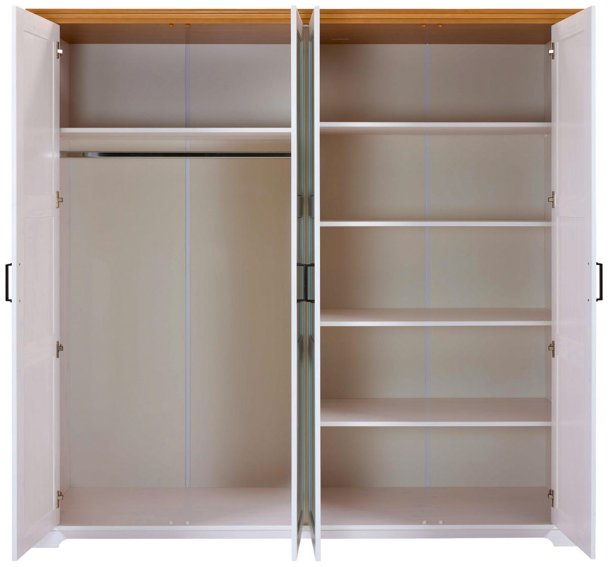 Kleiderschrank Maluno weiß B/H/L: ca. 64x208x215,6 cm Maluno - weiß (215,60/64,00/208,00cm) - Inter Link