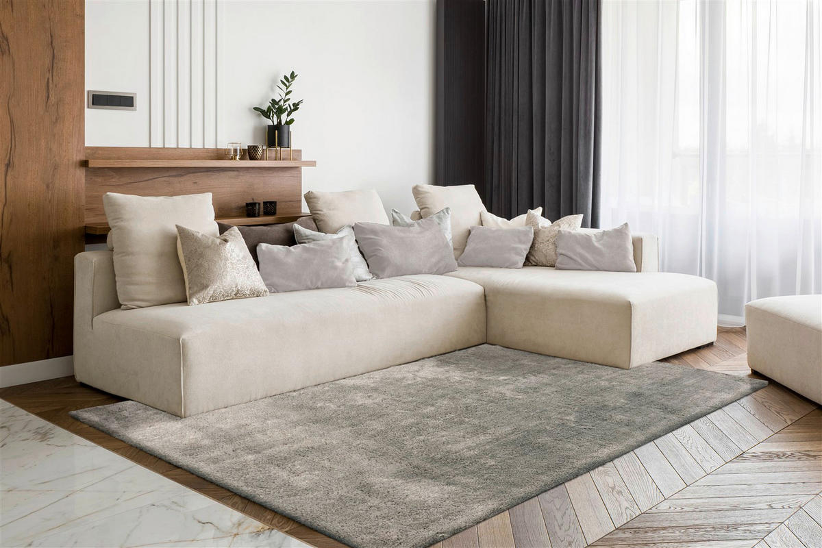Kayoom Hochflorteppich Bali 110 Silbergrau B/H/L: ca. 160x4x230 cm Bali 110 - Silbergrau (230,00/160,00/4,00cm) - Kayoom