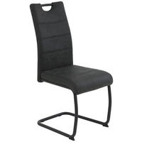 Schwingstuhl Dunja anthrazit Vintage Microfaser B/H/T: ca. 43x98x58 cm Dunja - schwarz/anthrazit (43,00/98,00/58,00cm)