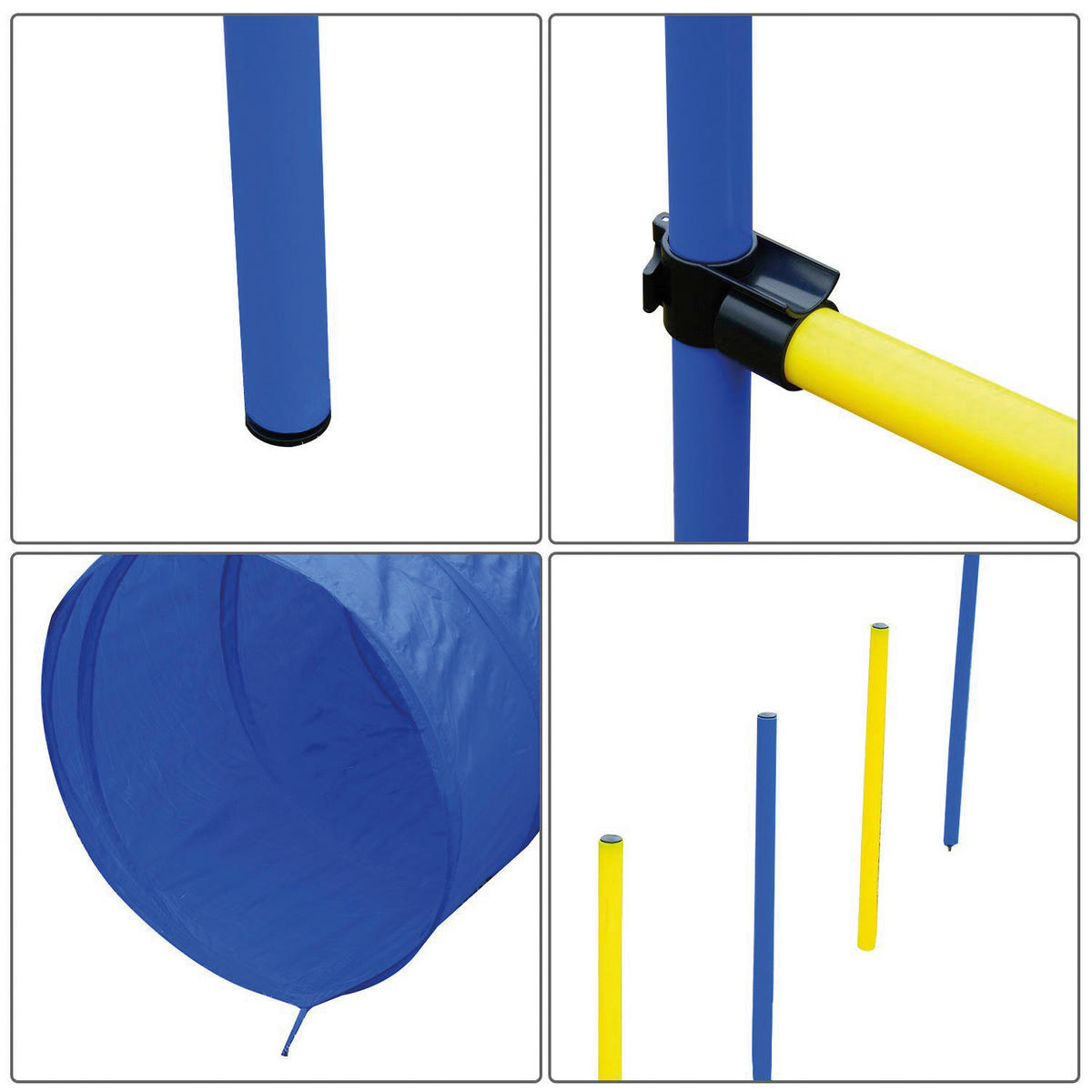 PawHut Agilityset für den Hund Hund_Agilityset - blau/gelb - PawHut