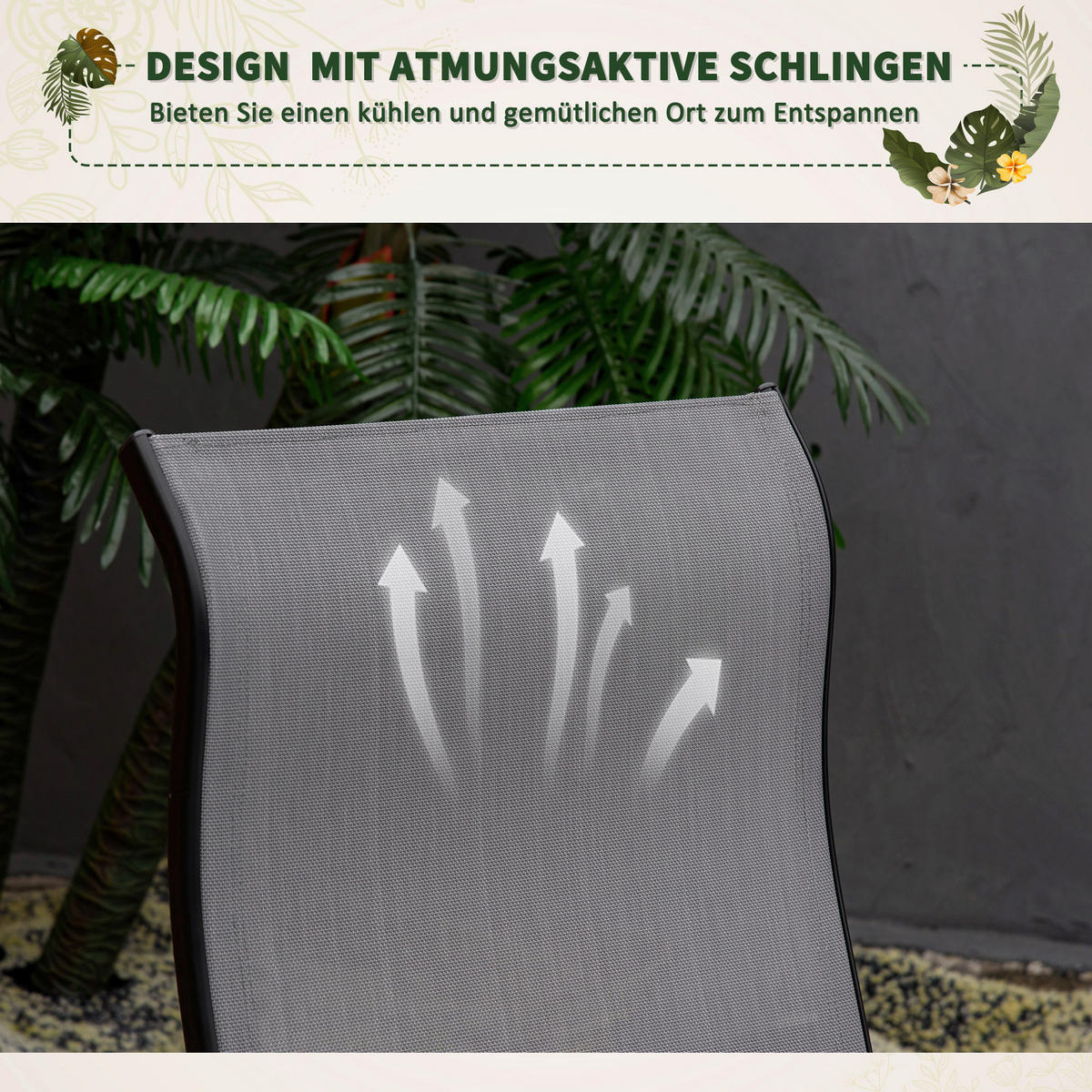 Outsunny Schaukelstuhl grau Metall B/H/L: ca. 64x96,5x90 cm Schaukelstuhl - grau (90,00/64,00/96,50cm) - Outsunny