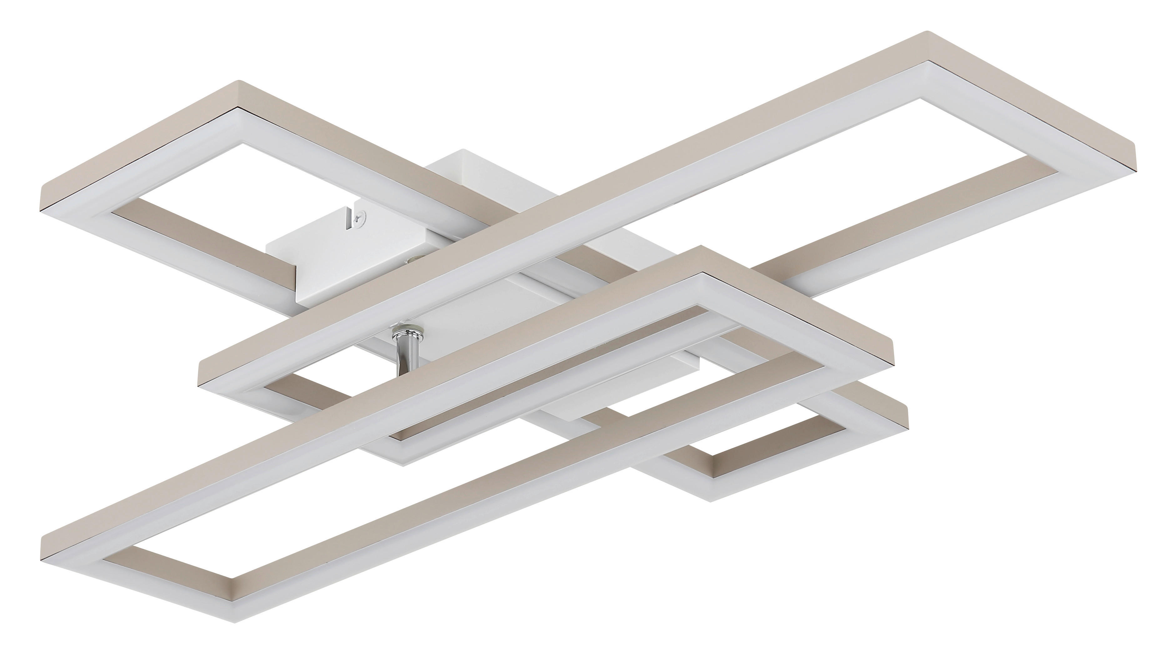 GLOBO Deckenleuchte Opal sand weiß Kunststoff B/H/L: ca. 40x7,5x55 cm 1 Brennstellen Wilton - sand/weiß (55,00/40,00/7,50cm) - GLOBO