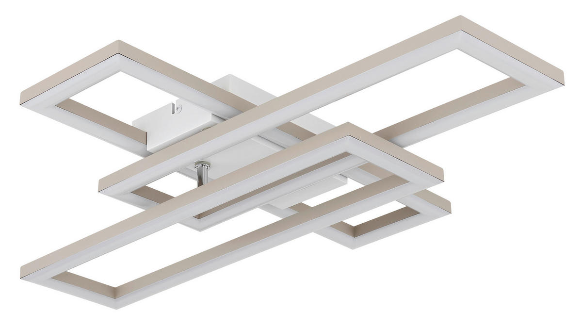 GLOBO Deckenleuchte Opal sand weiß Kunststoff B/H/L: ca. 40x7,5x55 cm 1 Brennstellen Wilton - sand/weiß (55,00/40,00/7,50cm) - GLOBO